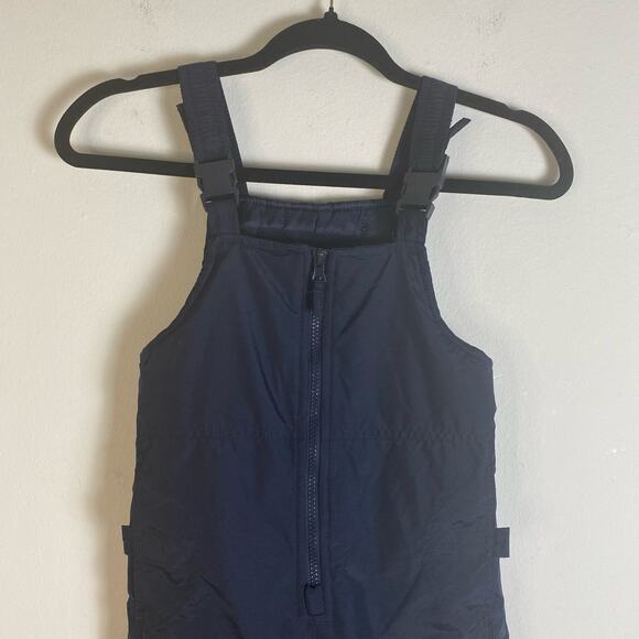 London Fog Kids Size 4 Snow Bib Overalls Front Zip Insulated Ski Pant Navy Blue - Picture 2 of 9